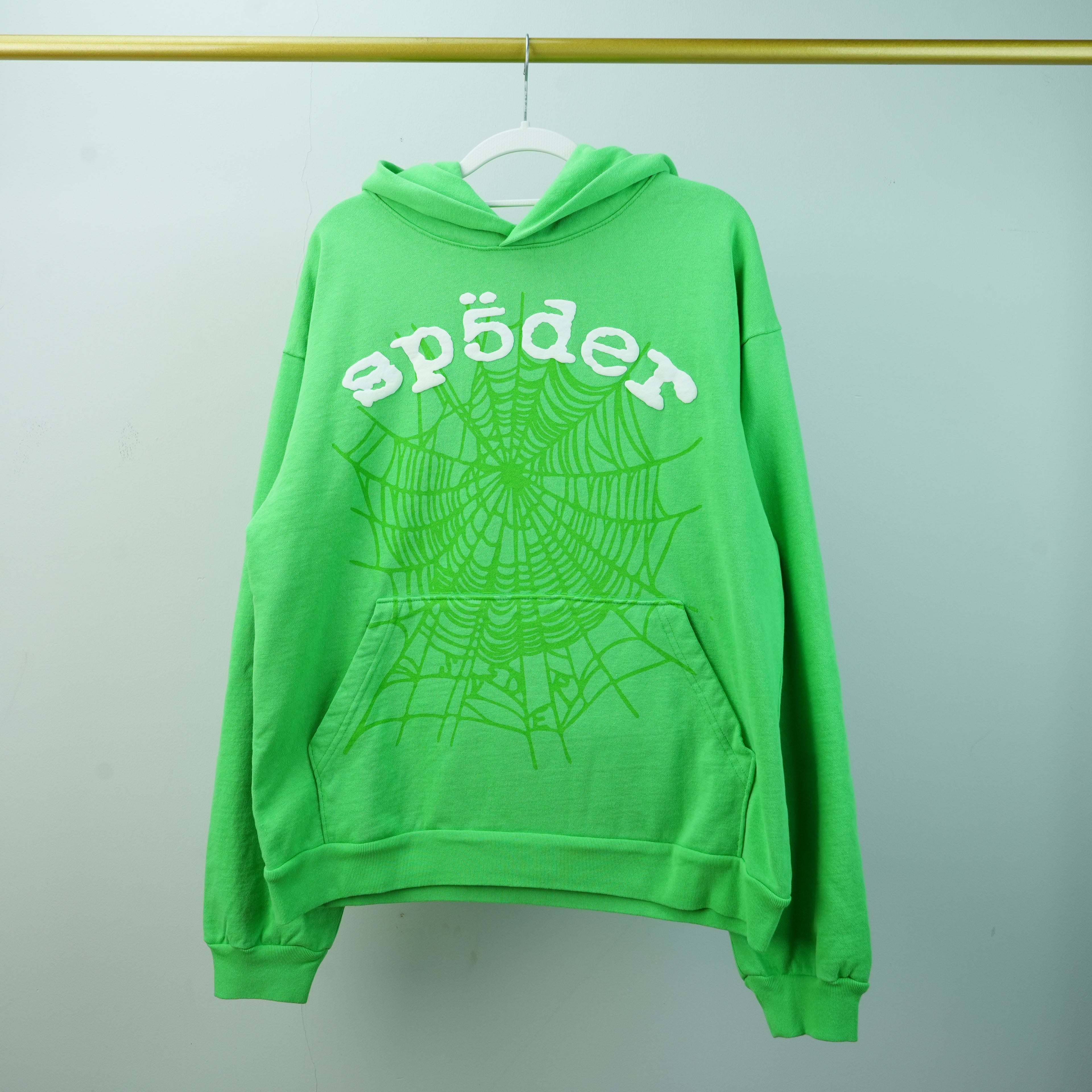 LIGHT GREEN WEB HOODIE