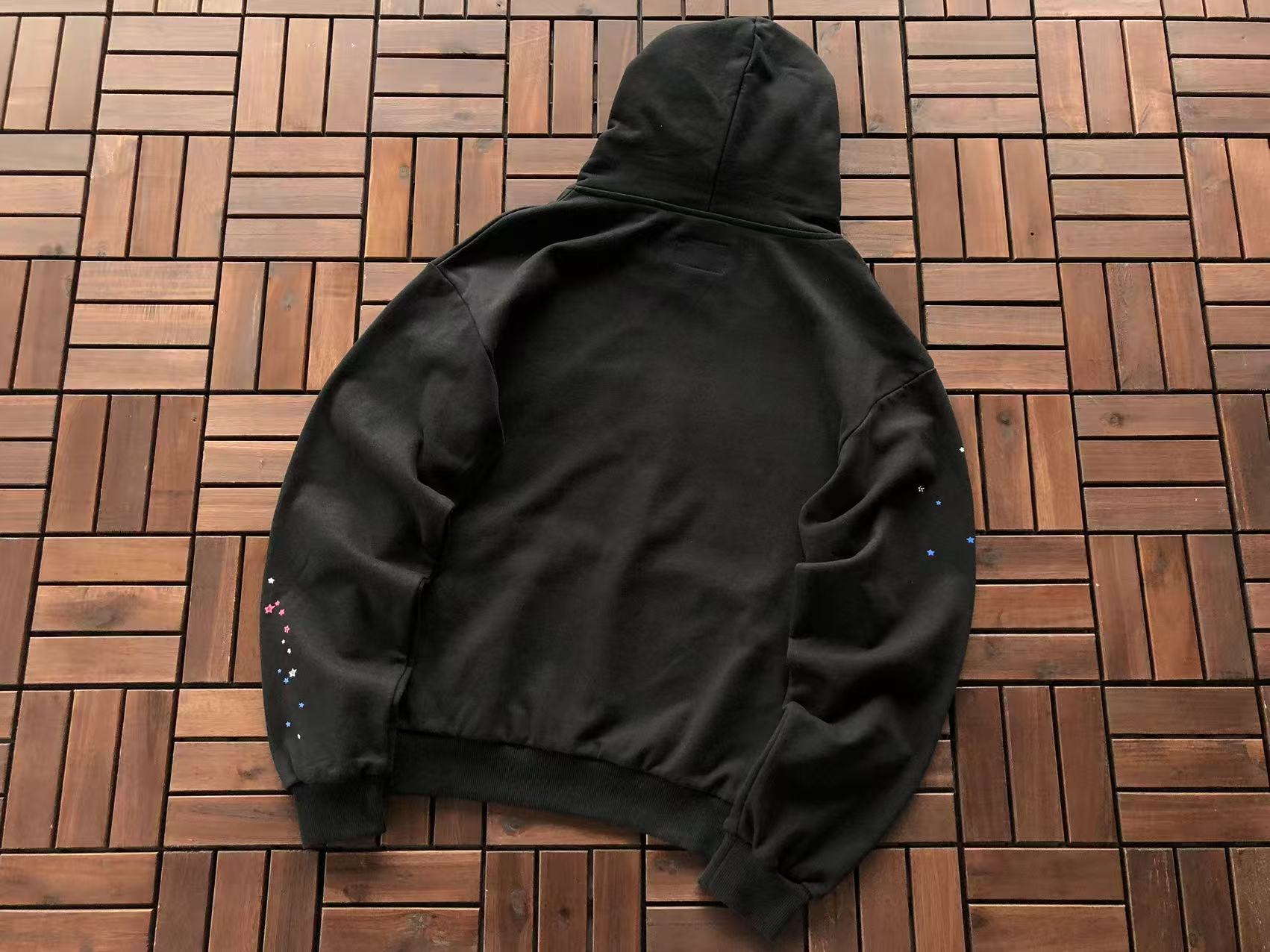 Black and Bright Pink Web Hoodie
