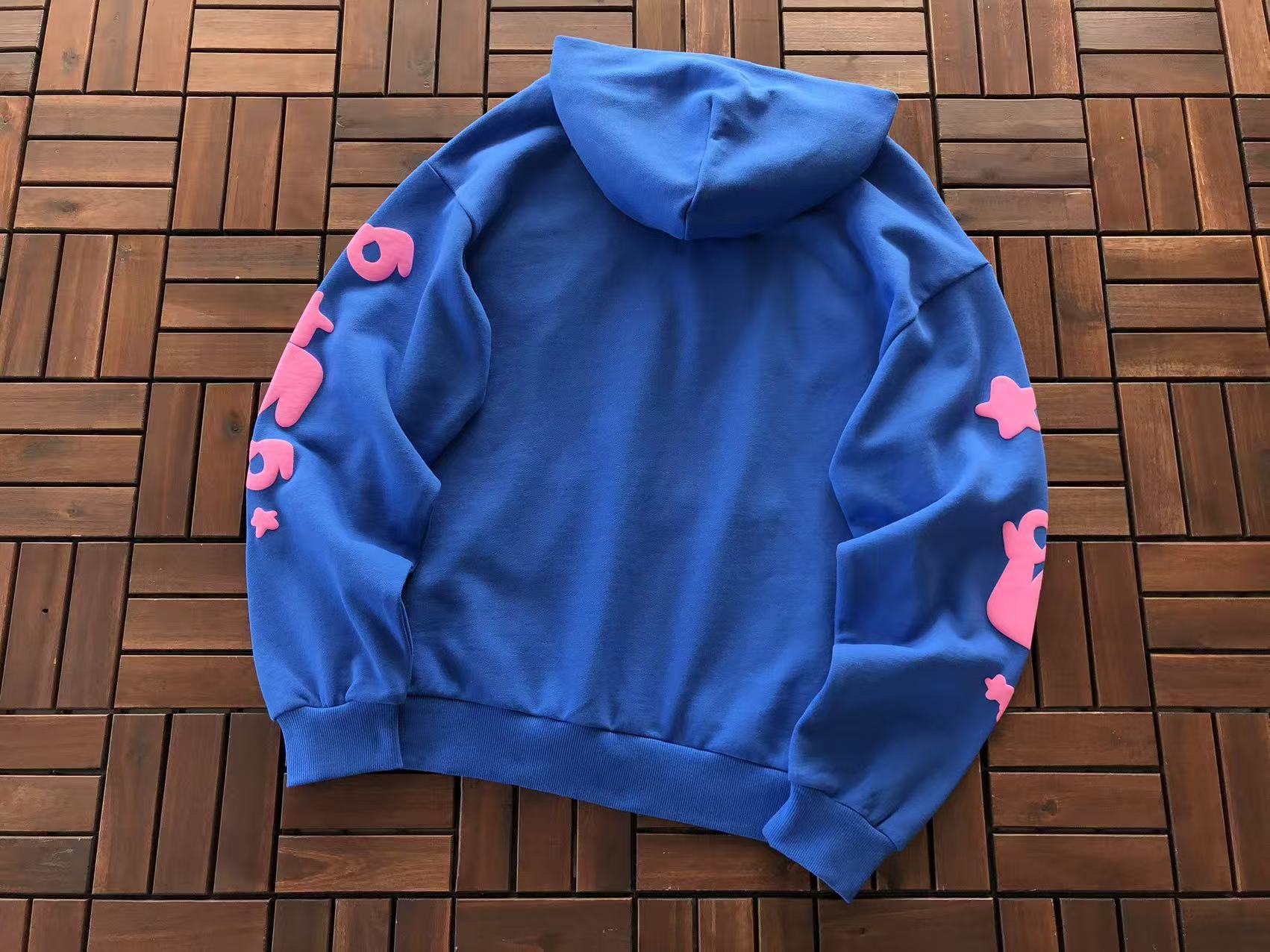 Blue and Pink Web Hoodie