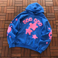 Blue and Pink Web Hoodie