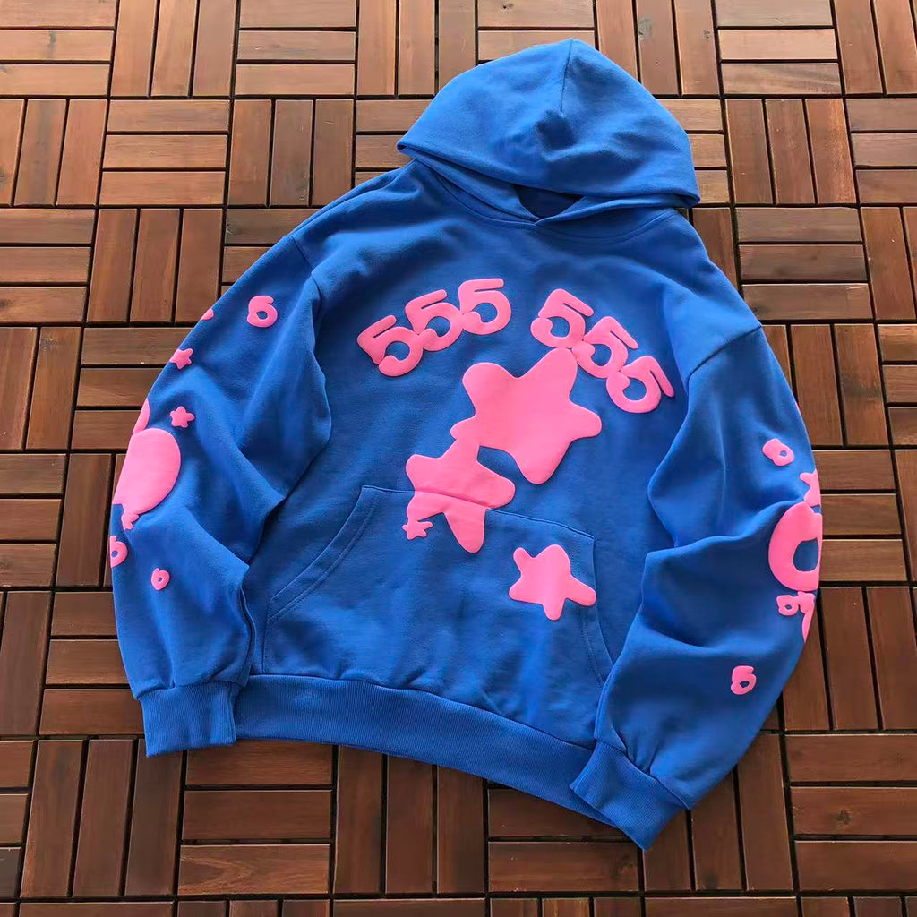 Blue and Pink Web Hoodie