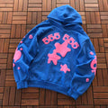 Blue and Pink Web Hoodie