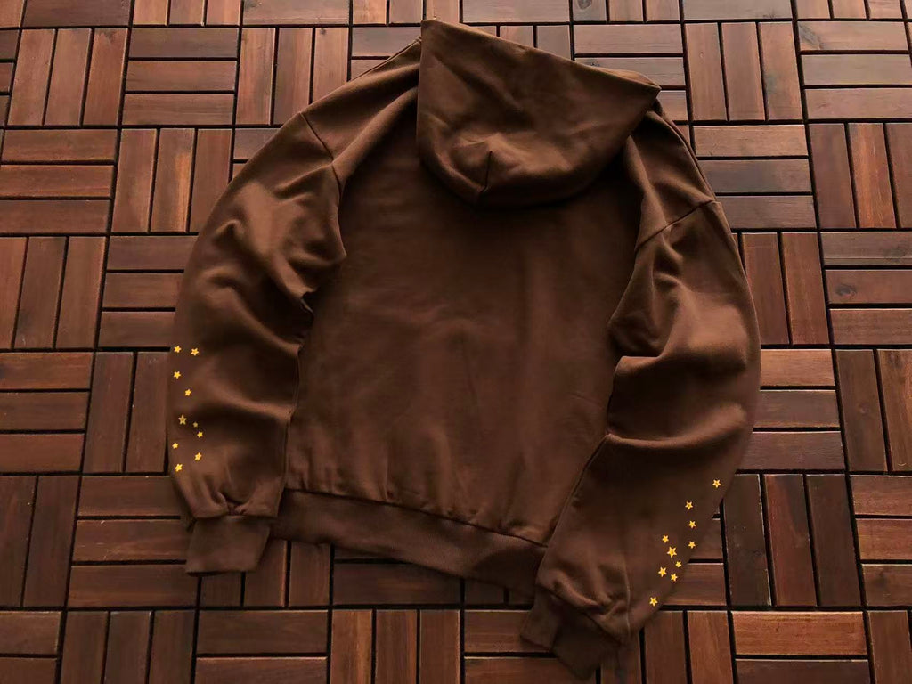 Brown and Pink Web Hoodie