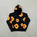 BLACK AND ORANGE WREATH HOODIE