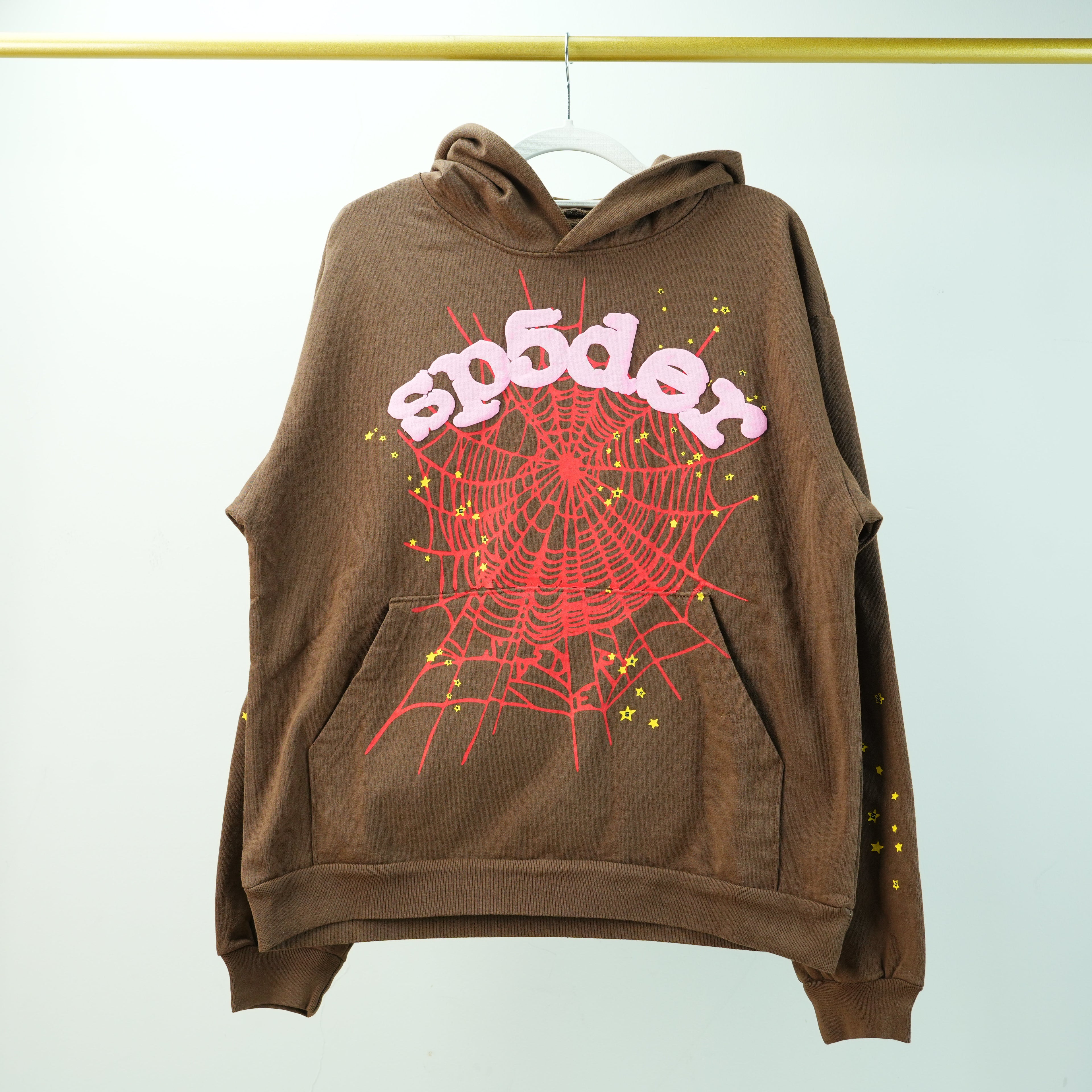 PINK BROWN WEB HOODIE