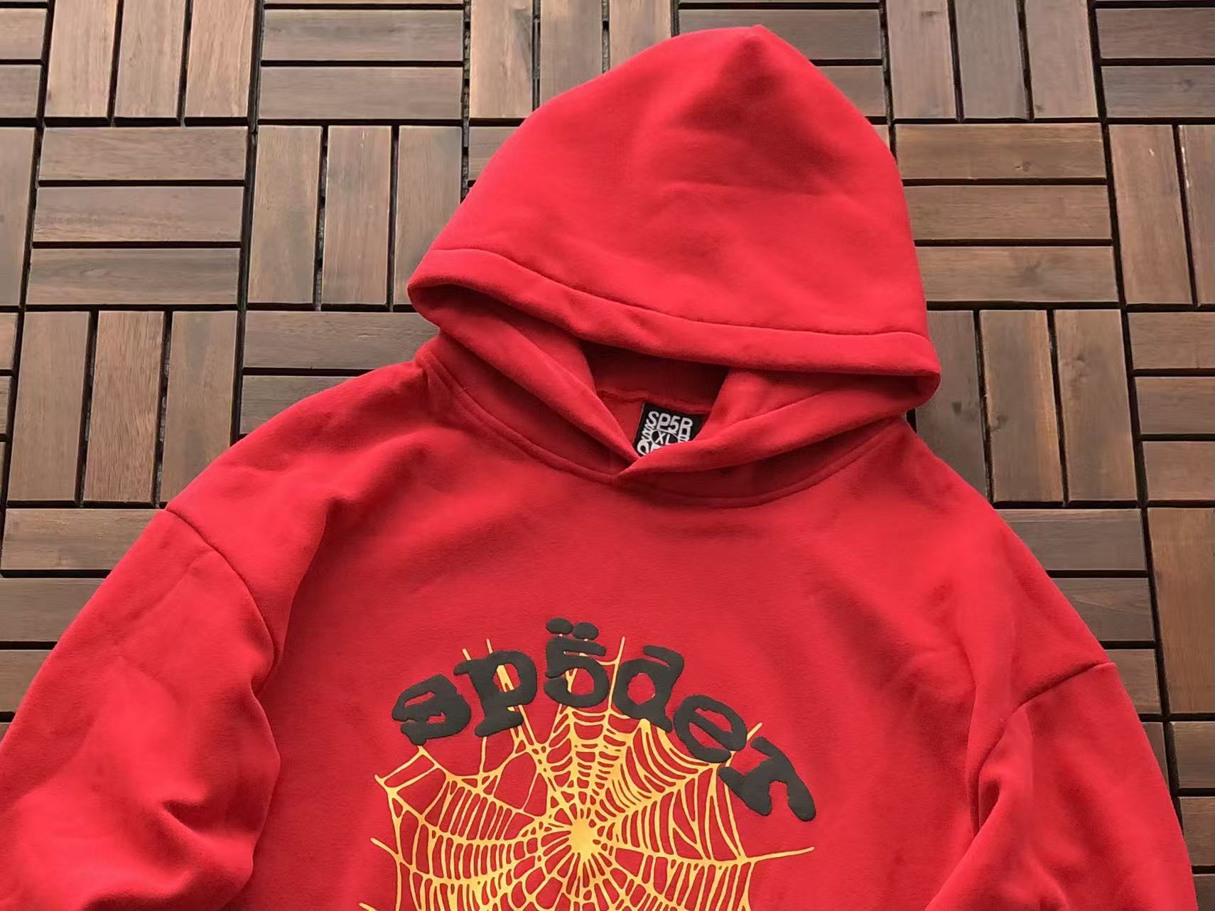 Red and Yellow Web Hoodie