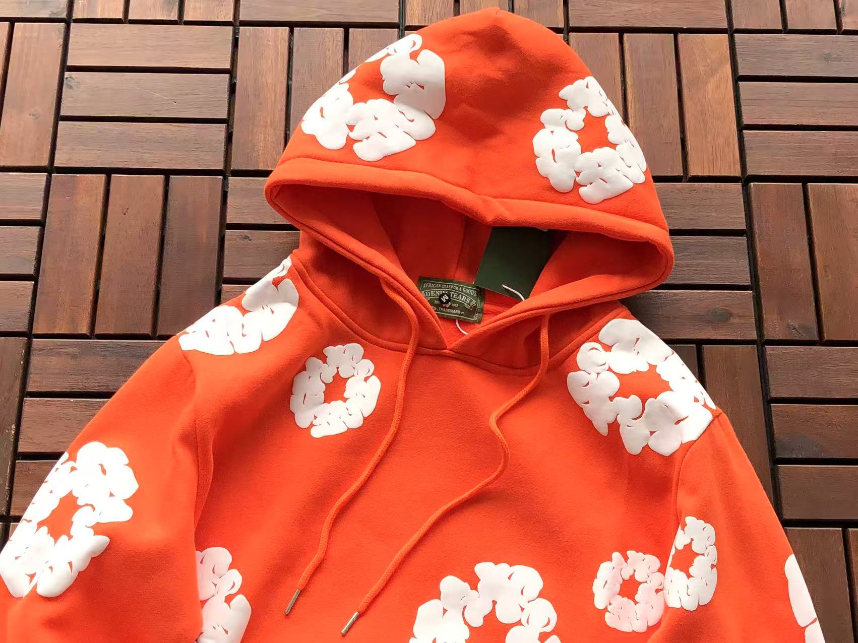 Orange Wreath Tear Hoodie