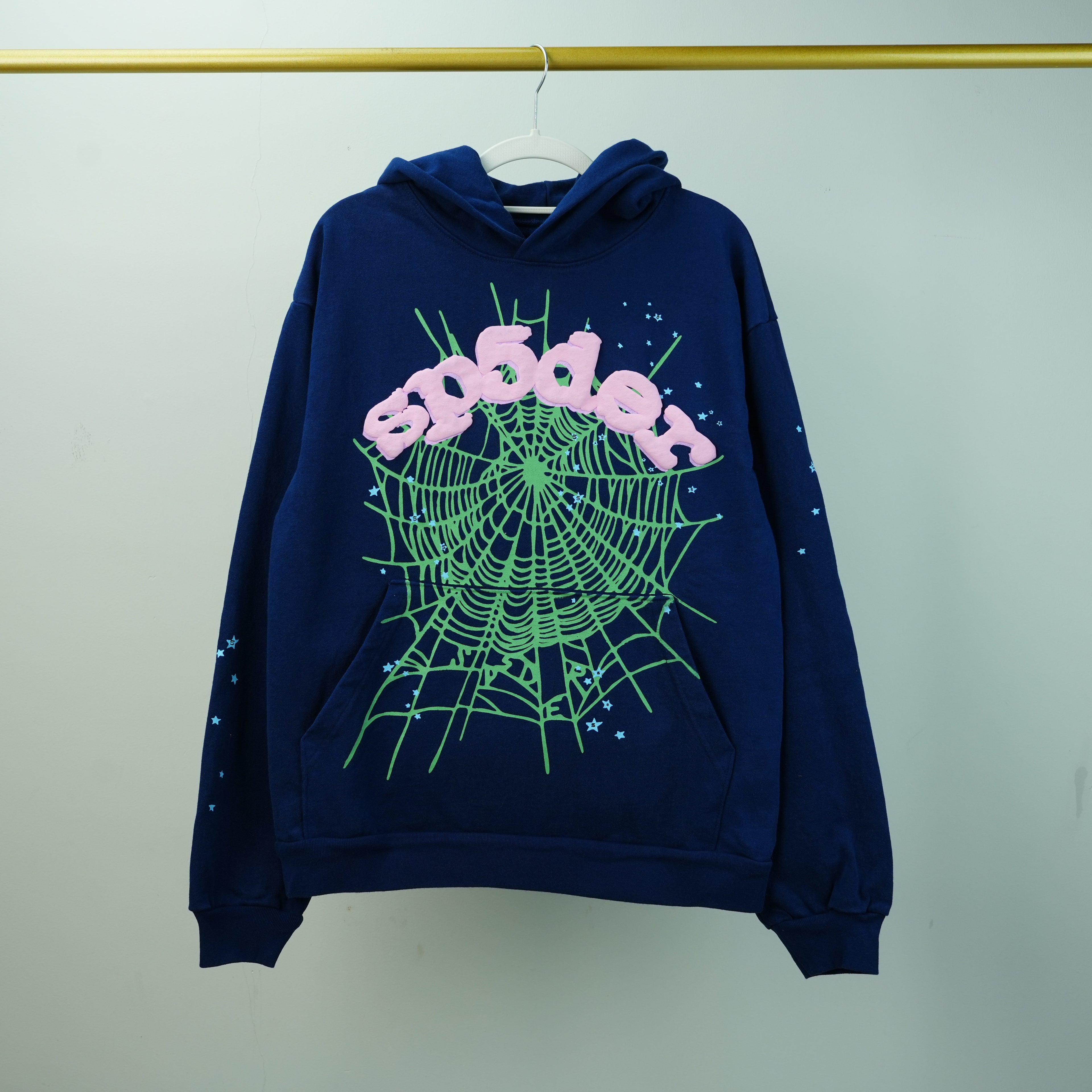 NAVY PINK WEB HOODIE