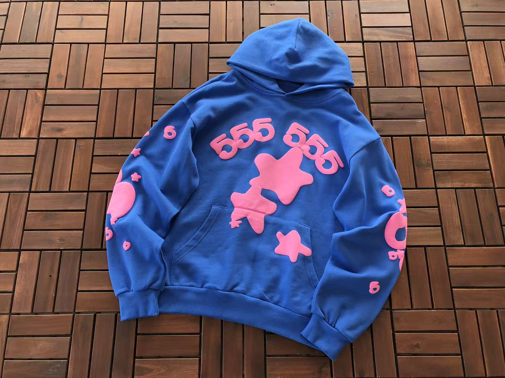 Blue and Pink Web Hoodie