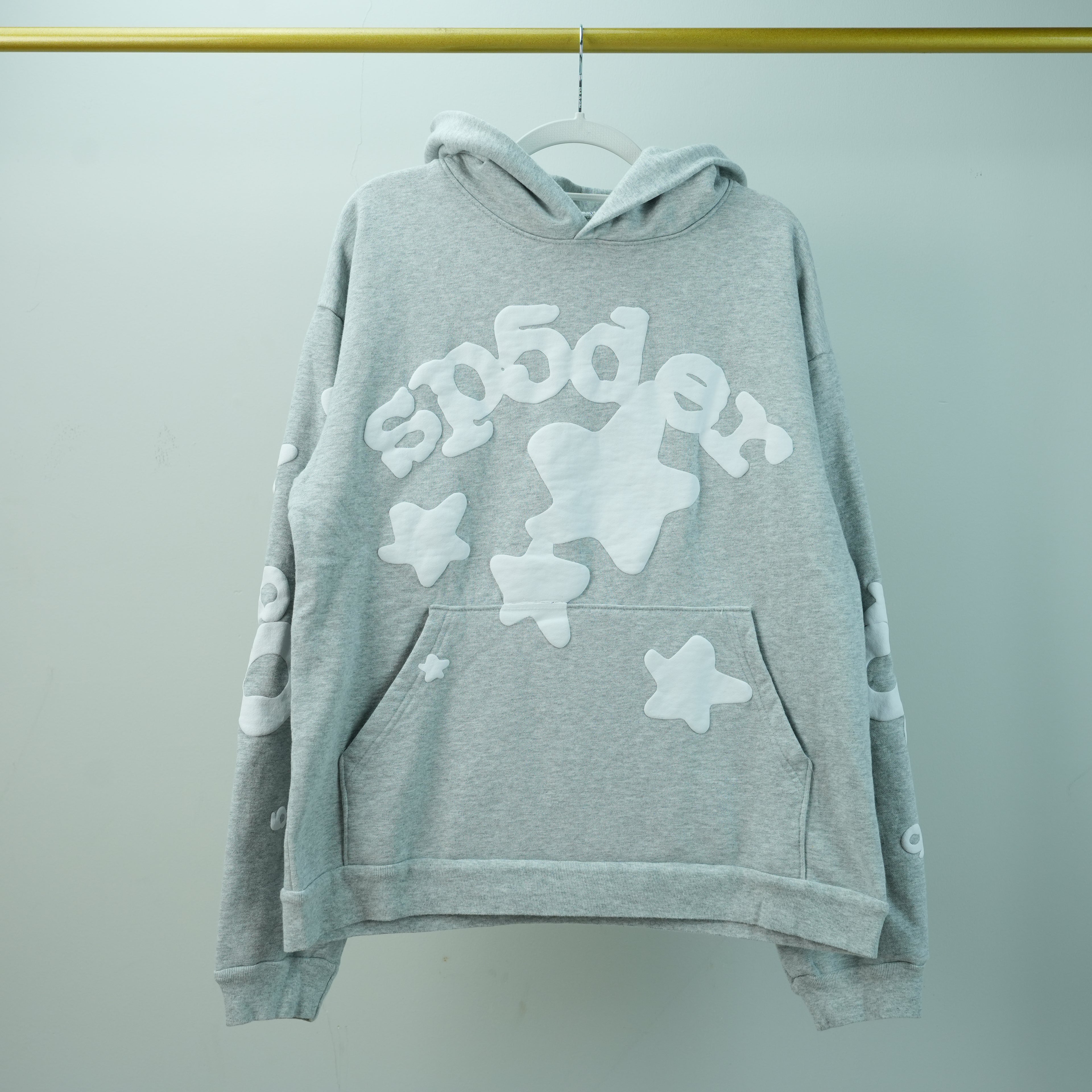 GREY WEB HOODIE